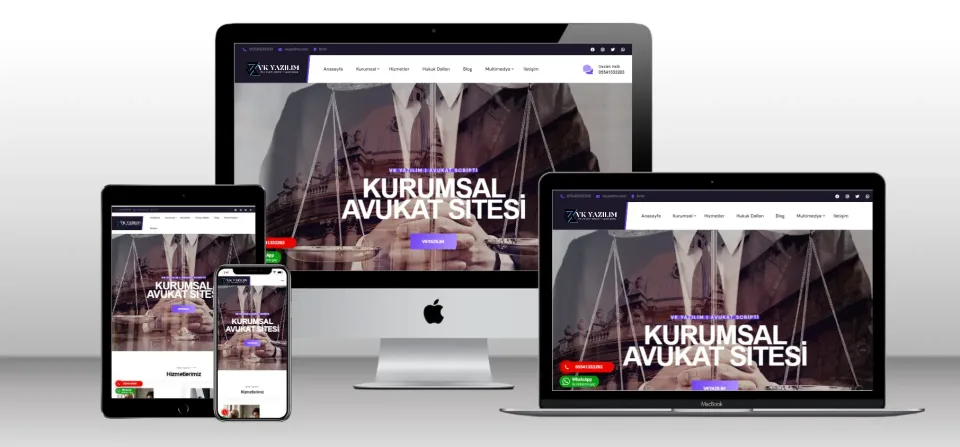 Hukuk Bürosu Avukat Scripti V2 - Mobil Uyumlu Hazır Web Site - Vkyazılım