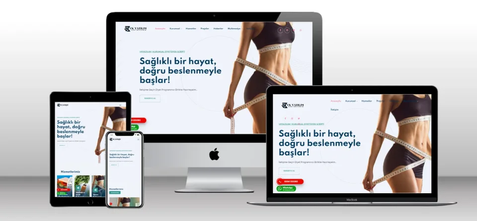 Kurumsal Diyetisyen Kliniği Scripti V1 - Mobil Uyumlu Hazır Web Site - Vkyazılım