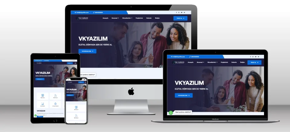 Kurumsal Şirket Scripti V8 - Mobil Uyumlu Hazır Web Site - Vkyazılım