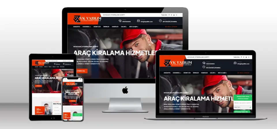 Rent A Car Oto Kiralama Scripti V2 - Mobil Uyumlu Hazır Web Site - Vkyazılım