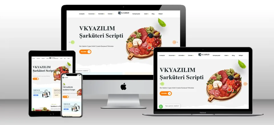 Kurumsal Şarküteri ve Manav Scripti V1 - Mobil Uyumlu Hazır Web Site - Vkyazılım