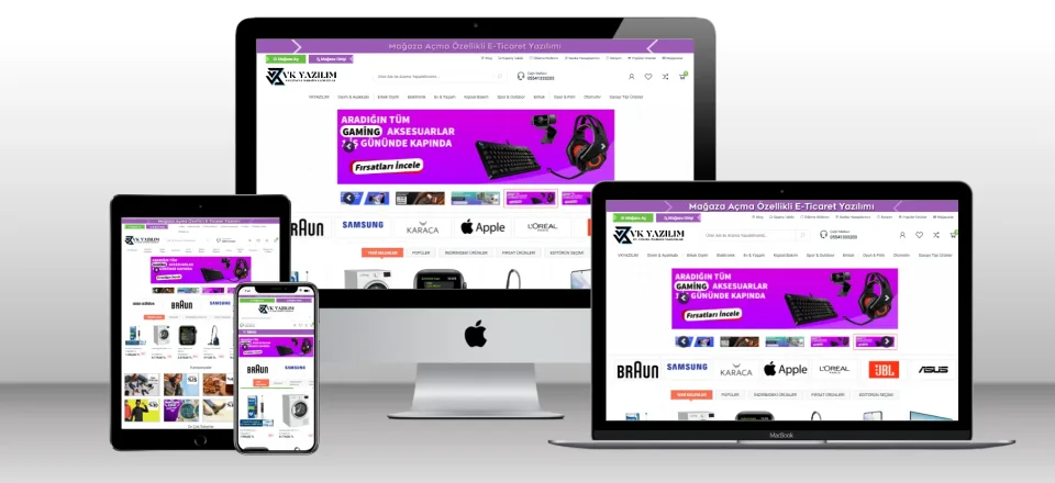 Kurumsal E-Ticaret Scripti V4 - Mobil Uyumlu Hazır Web Site - Vkyazılım