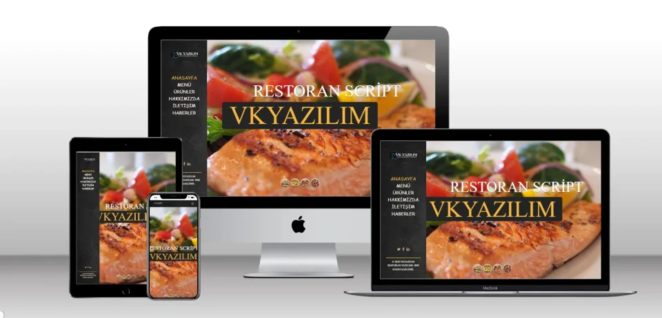 Kurumsal Restoran Scripti V1 - Mobil Uyumlu Hazır Web Site - Vkyazılım