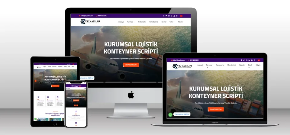 Kurumsal Lojistik Taşıma Scripti V6 - Mobil Uyumlu Hazır Web Site - Vkyazılım