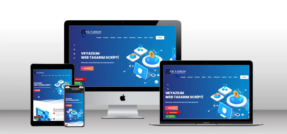 Kurumsal Web Tasarım Scripti V1 - Mobil Uyumlu Hazır Web Site - Vkyazılım