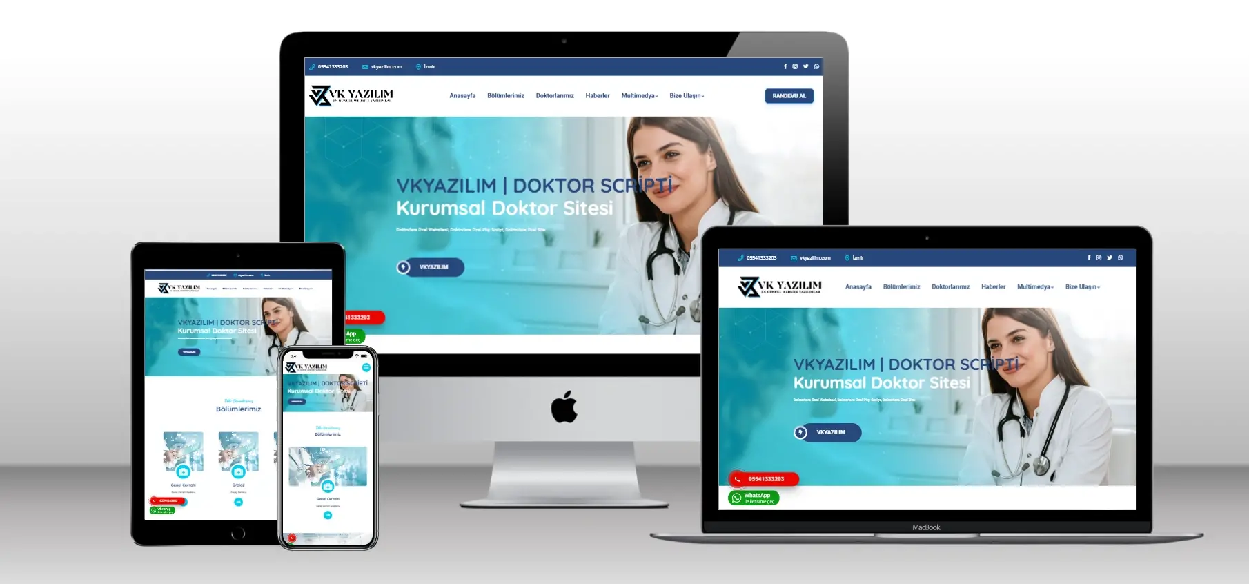 Klinik Hastane Doktor Scripti V3 - Mobil Uyumlu Hazır Web Site - Vkyazılım