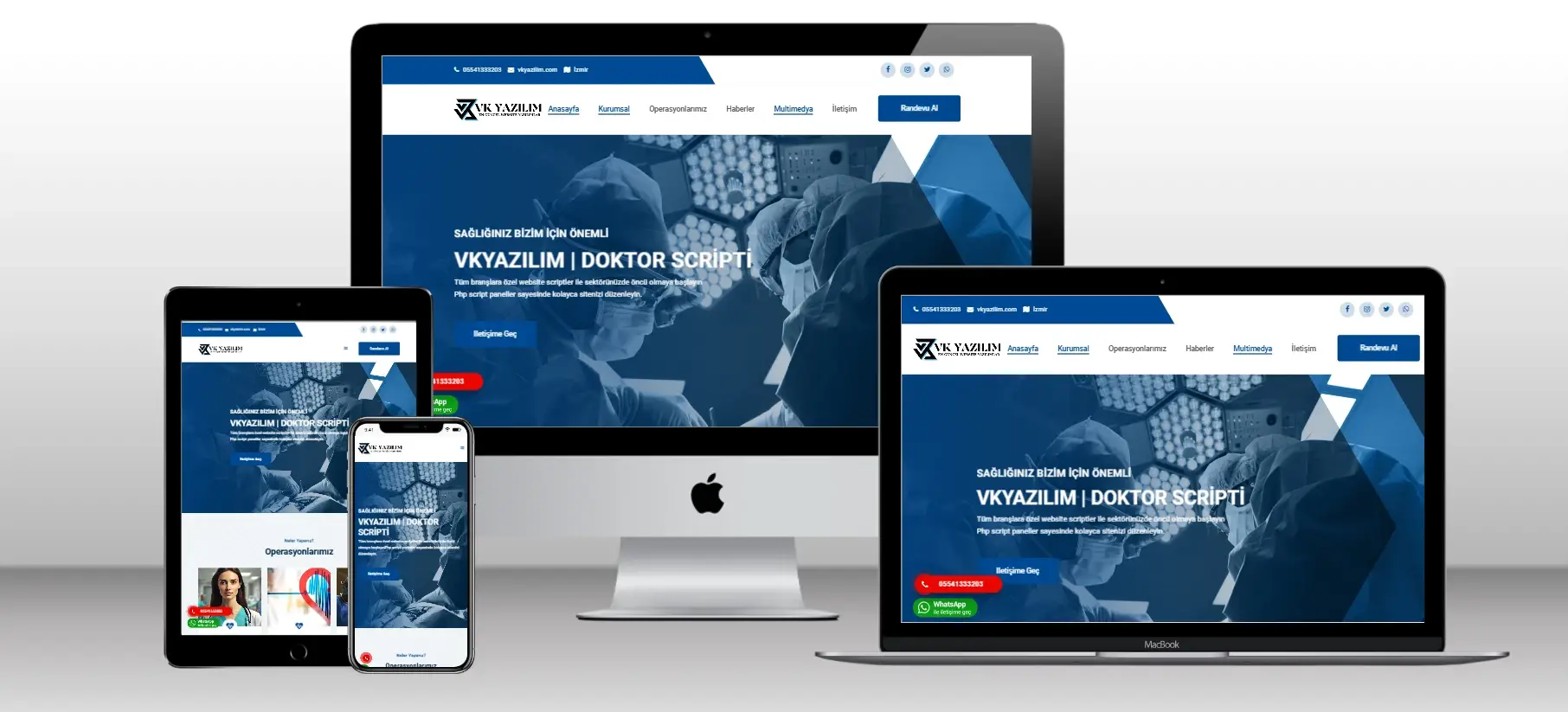 Klinik Hastane Doktor Scripti V5 - Mobil Uyumlu Hazır Web Site - Vkyazılım