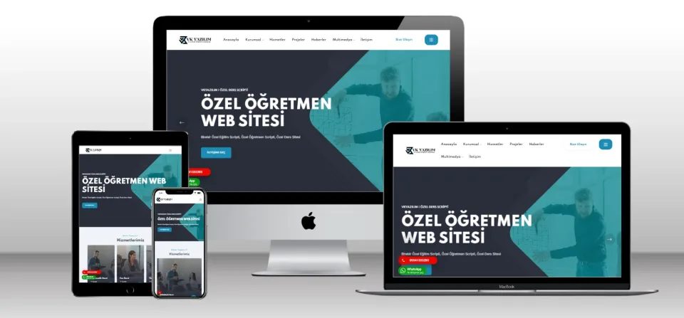 Özel Ders - Özel Öğretmen Scripti V1 - Mobil Uyumlu Hazır Web Site - Vkyazılım