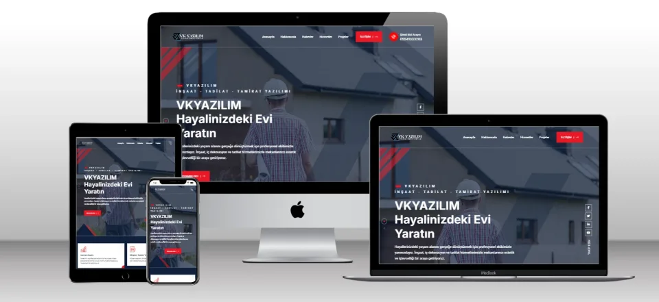 Kurumsal İnşaat Yapı Scripti V1 - Mobil Uyumlu Hazır Web Site - Vkyazılım