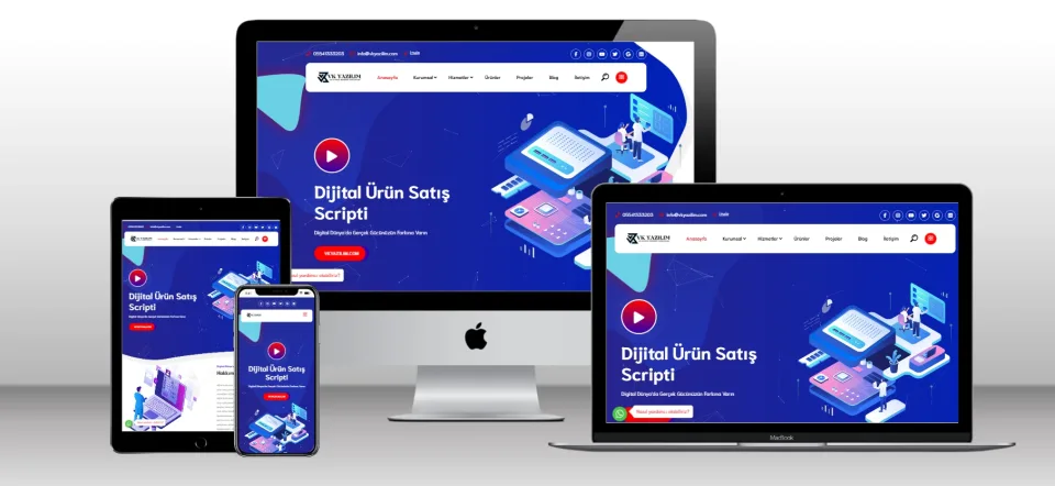 Kurumsal Dijital Ürün Satış Scripti V1 - Mobil Uyumlu Hazır Web Site - Vkyazılım