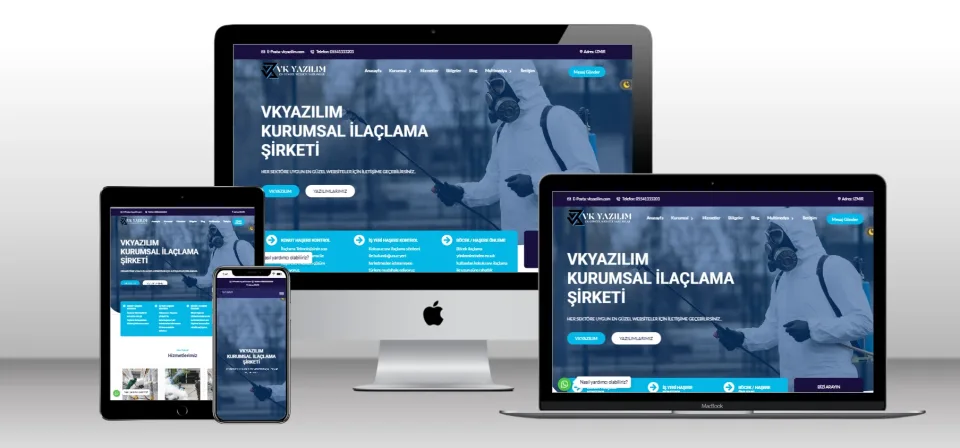 Kurumsal İlaçlama Şirketi Scripti V1 - Mobil Uyumlu Hazır Web Site - Vkyazılım