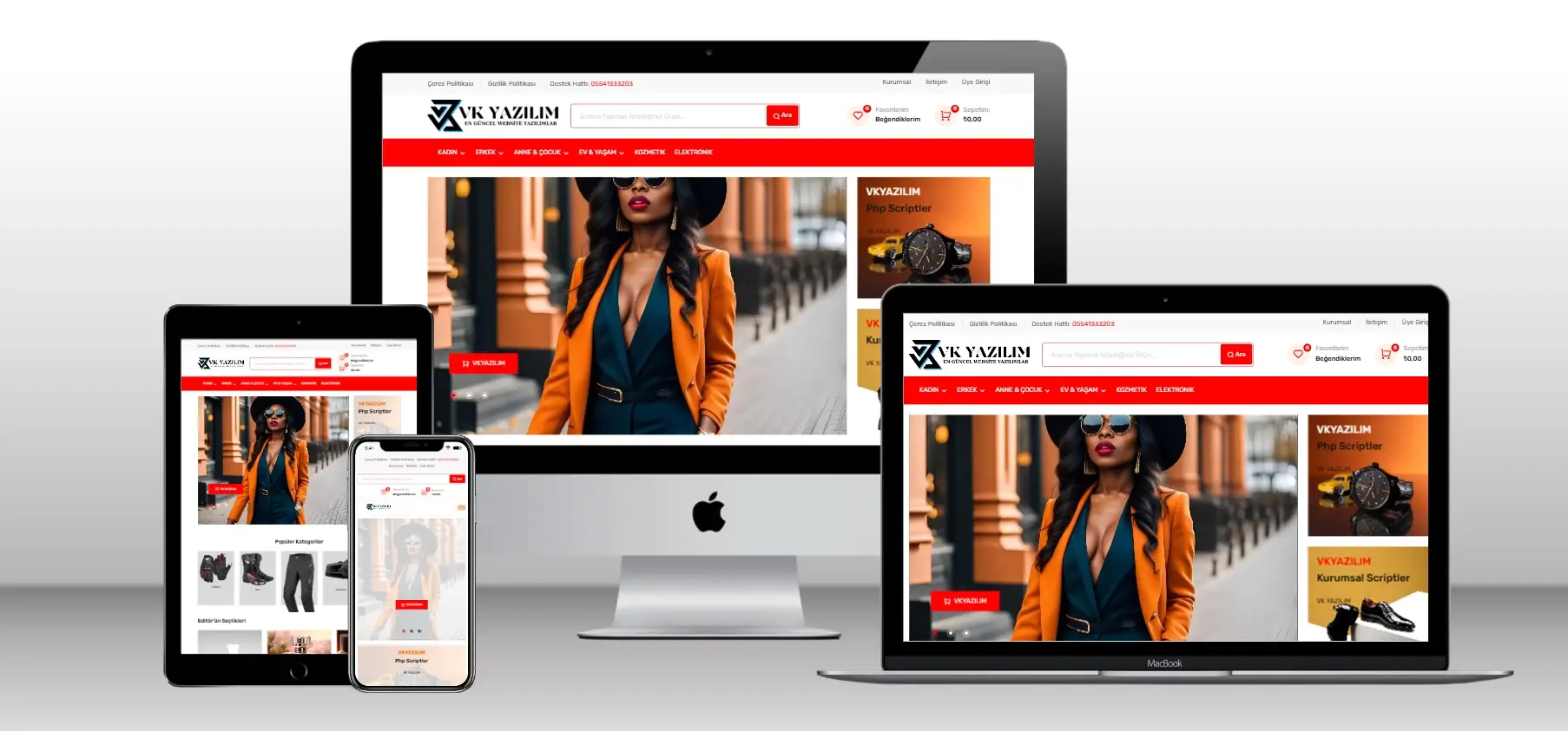 Kurumsal E-Ticaret Scripti V3 - Mobil Uyumlu Hazır Web Site - Vkyazılım