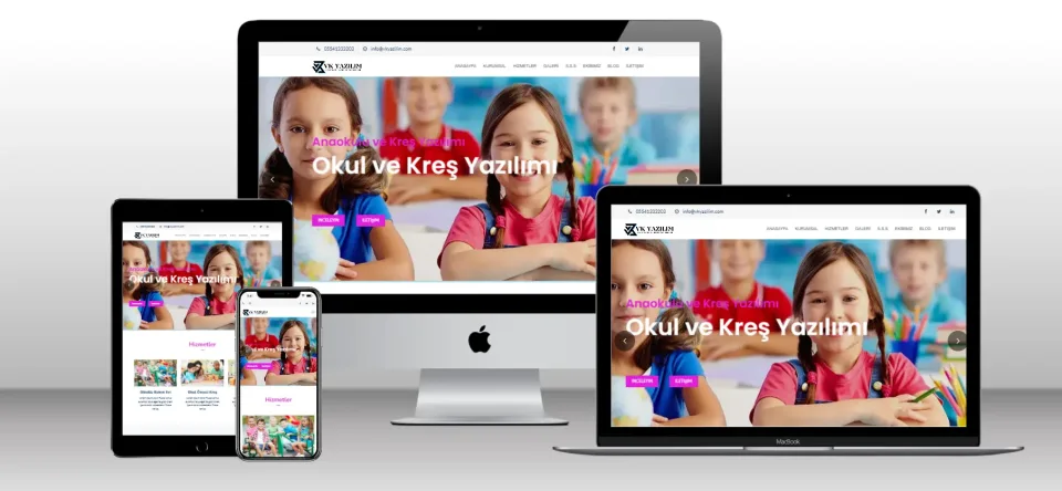 Anaokulu Kreş Scripti V2 - Mobil Uyumlu Hazır Web Site - Vkyazılım