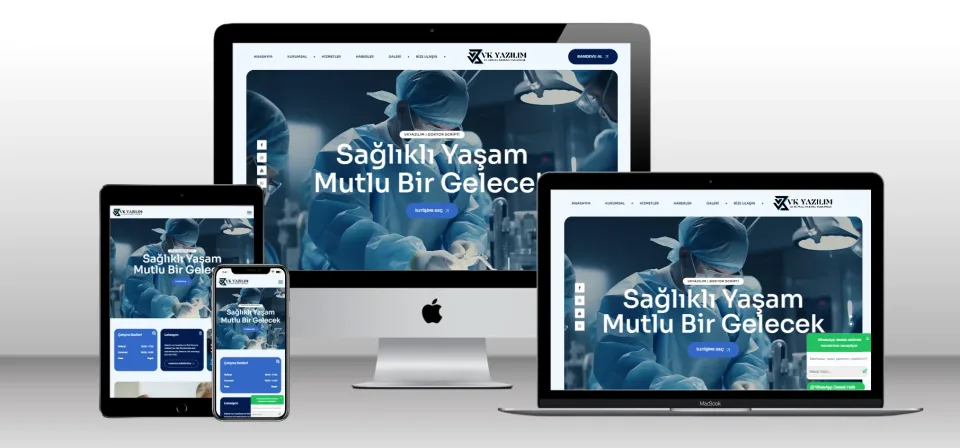 Klinik Hastane Doktor Scripti V1 - Mobil Uyumlu Hazır Web Site - Vkyazılım
