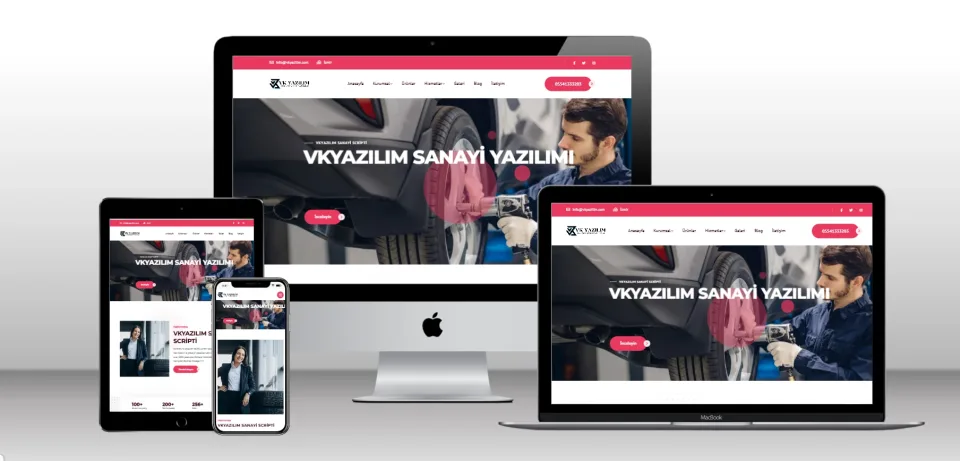 Kurumsal Ağır Sanayi Şirketi Scripti V2 - Mobil Uyumlu Hazır Web Site - Vkyazılım