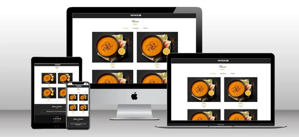Restoran QR Menü Scripti V1 - Mobil Uyumlu Hazır Web Site - Vkyazılım