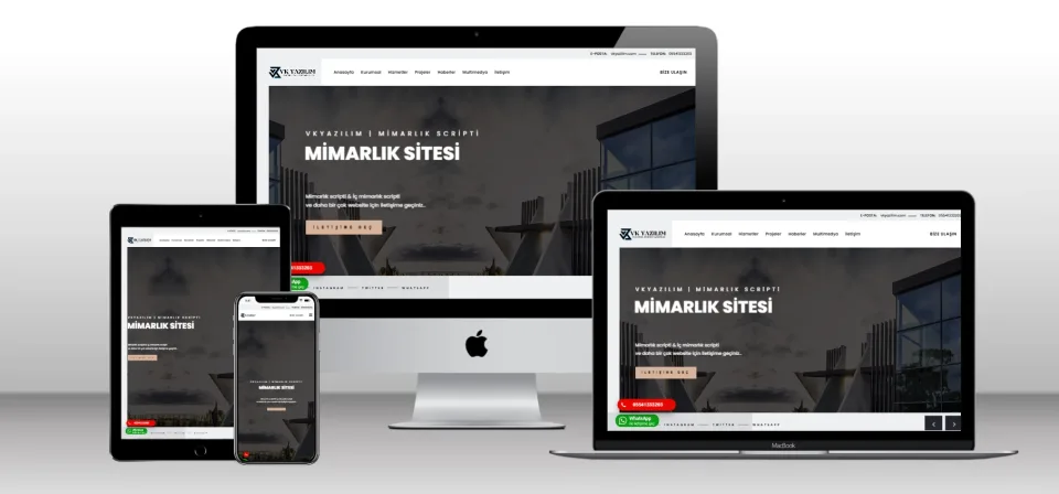 Mimarlık Şirketi Scripti V1 - Mobil Uyumlu Hazır Web Site - Vkyazılım