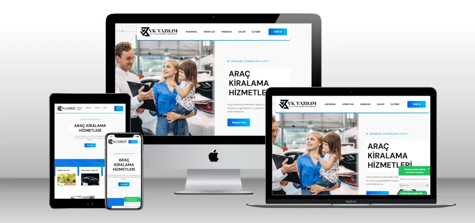 Rent A Car Oto Kiralama Scripti V1 - Mobil Uyumlu Hazır Web Site - Vkyazılım
