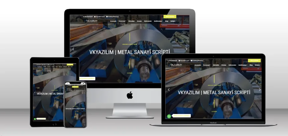 Metal Sanayi Scripti V1 - Mobil Uyumlu Hazır Web Site - Vkyazılım
