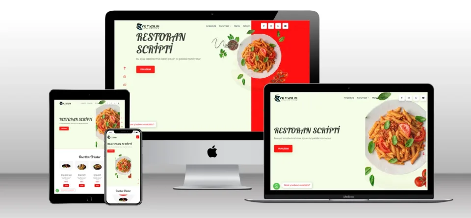 Kurumsal Restoran Scripti V3 - Mobil Uyumlu Hazır Web Site - Vkyazılım