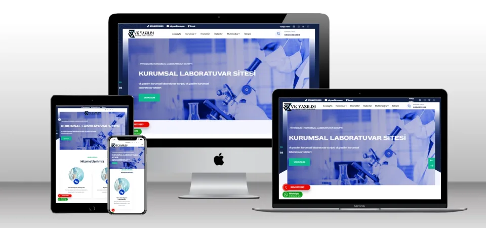 Kurumsal Laboratuvar Kliniği Scripti V1 - Mobil Uyumlu Hazır Web Site - Vkyazılım