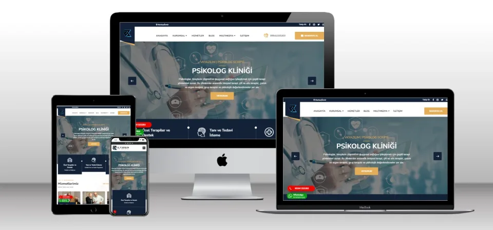 Psikolog PDR Scripti V1 - Mobil Uyumlu Hazır Web Site - Vkyazılım