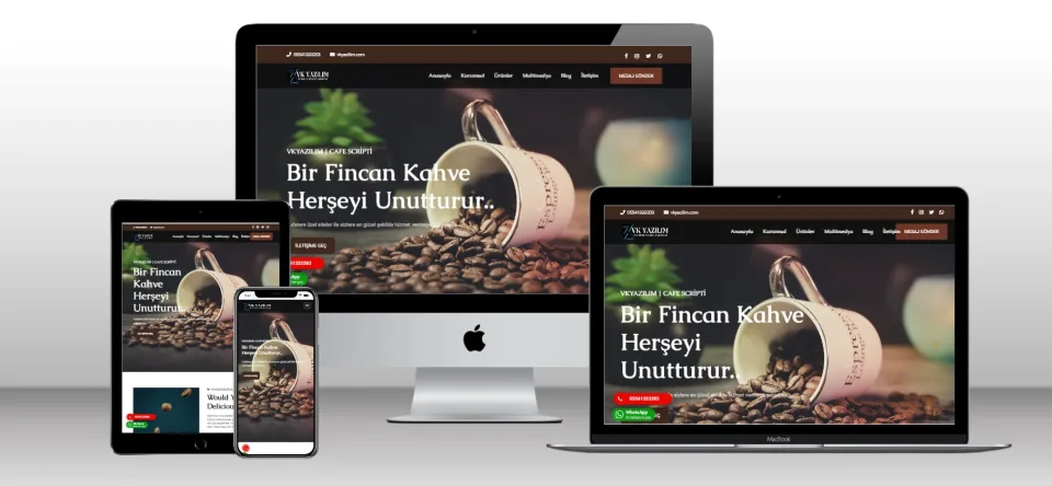 Cafe Bar Scripti V1 - Mobil Uyumlu Hazır Web Site - Vkyazılım
