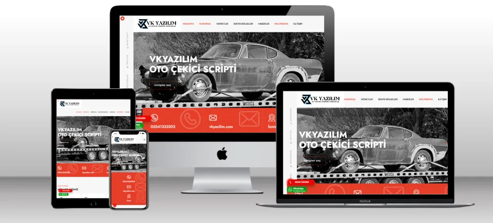 Yol Yardım Oto Çekici Scripti V1 - Mobil Uyumlu Hazır Web Site - Vkyazılım