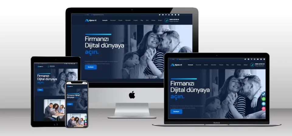 Kurumsal Web Ajans Scripti V1 - Mobil Uyumlu Hazır Web Site - Vkyazılım