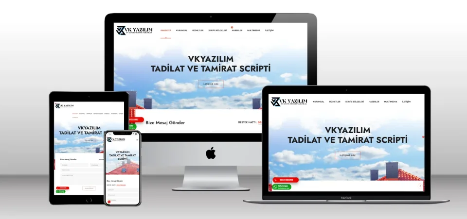 Kurumsal Tadilat Tamirat Scripti V1 - Mobil Uyumlu Hazır Web Site - Vkyazılım