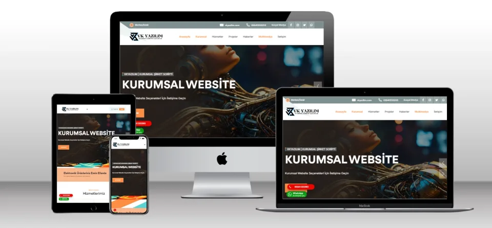 Kurumsal Şirket Scripti V5 - Mobil Uyumlu Hazır Web Site - Vkyazılım