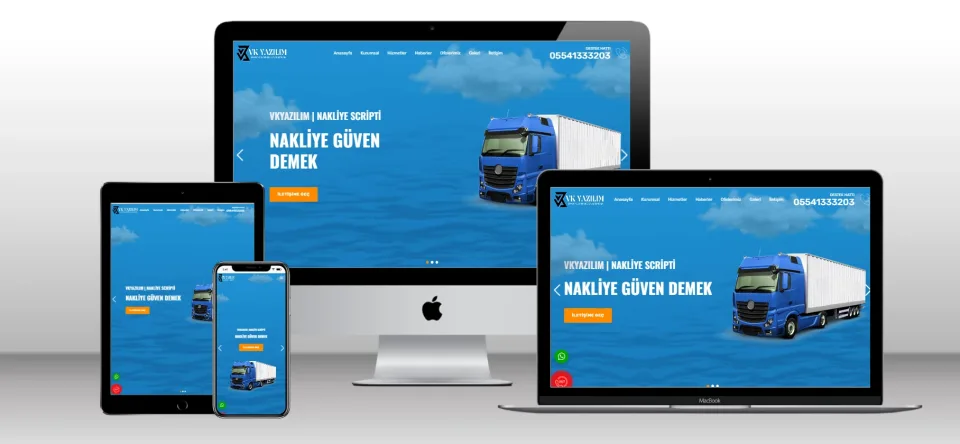 Nakliye Şirketi Scripti V2 - Mobil Uyumlu Hazır Web Site - Vkyazılım