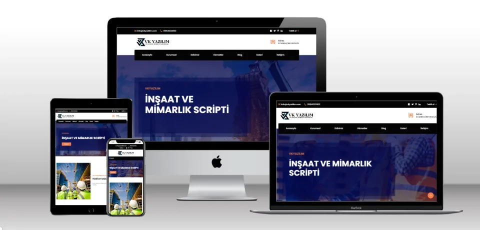 Kurumsal İnşaat Yapı Scripti V3 - Mobil Uyumlu Hazır Web Site - Vkyazılım