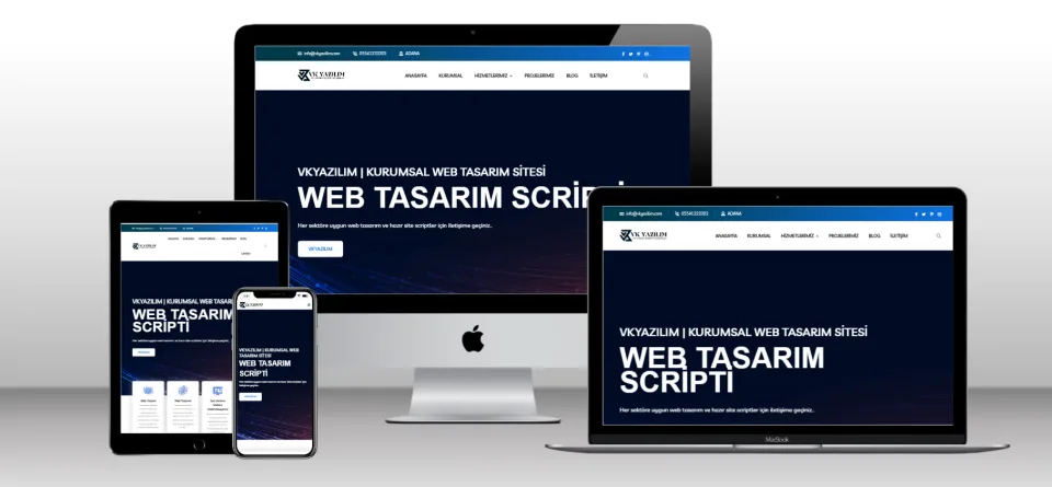 Kurumsal Web Tasarım Scripti V4 - Mobil Uyumlu Hazır Web Site - Vkyazılım