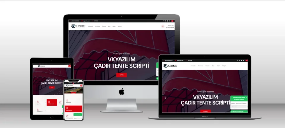 Çadır Tente Scripti V1 - Mobil Uyumlu Hazır Web Site - Vkyazılım