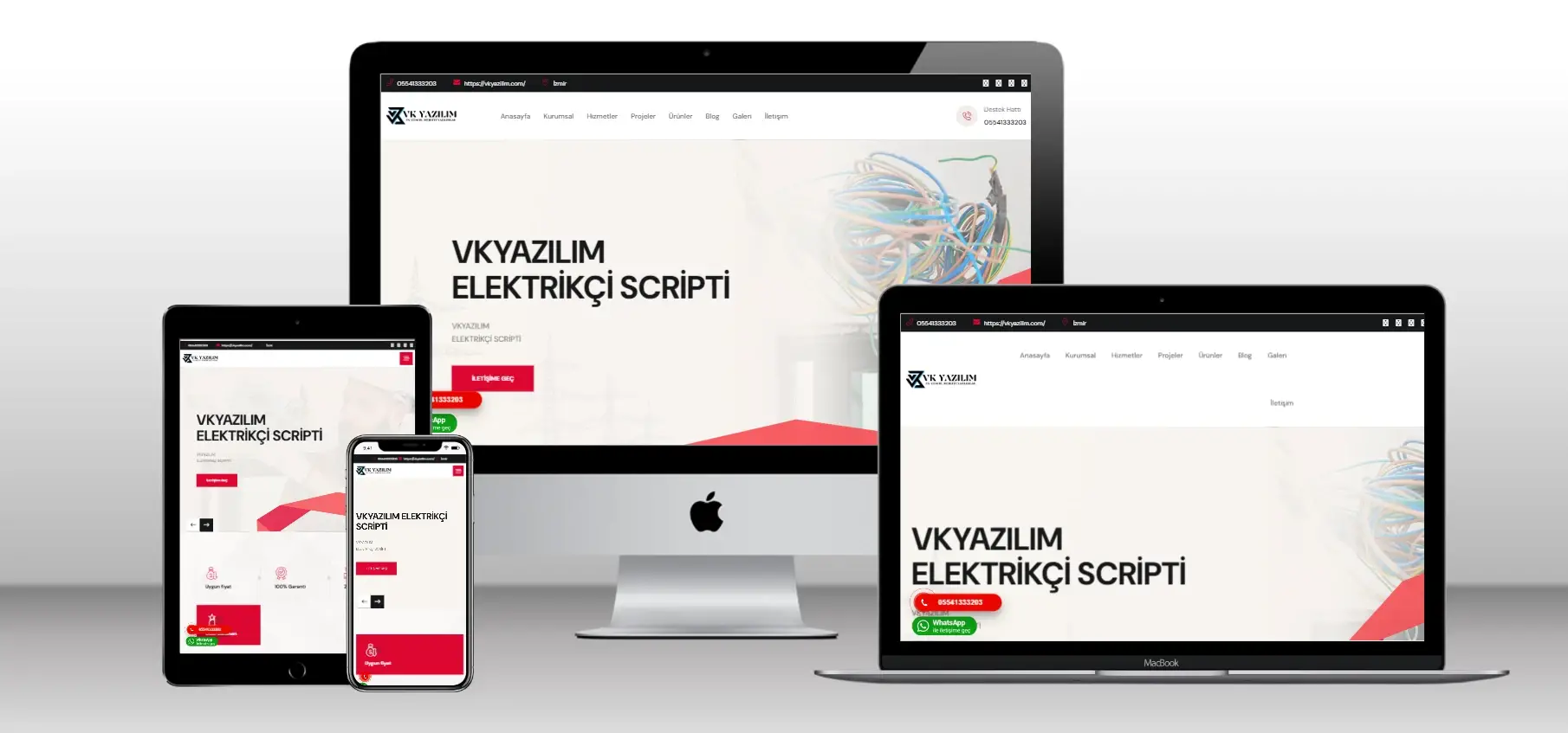 Kurumsal Elektrikçi Scripti V1 - Mobil Uyumlu Hazır Web Site - Vkyazılım