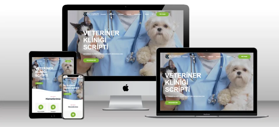 Kurumsal Veteriner Klinik Scripti V2 - Mobil Uyumlu Hazır Web Site - Vkyazılım