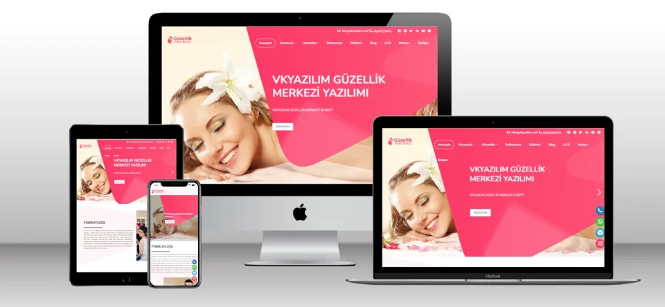 Güzellik Merkezi Scripti V1 - Mobil Uyumlu Hazır Web Site - Vkyazılım